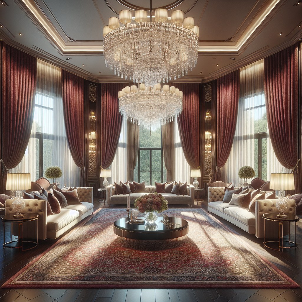 Living Room With Two Chandeliers: Elegance Redefined